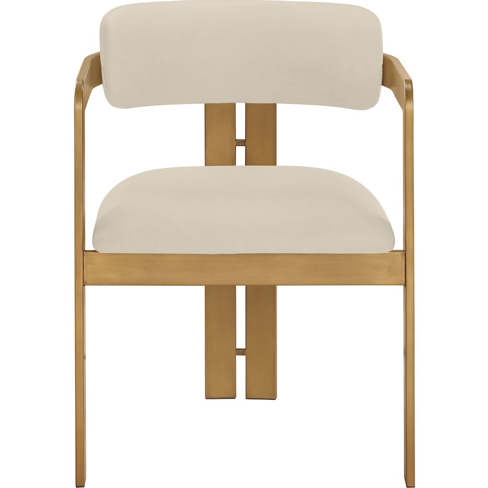 Aurum Beige Vegan Leather Upholstered Dining Chair, Set of 2