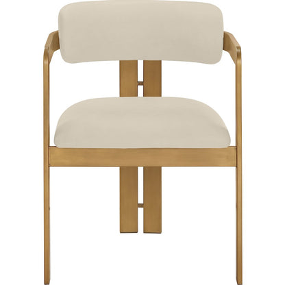 Aurum Beige Vegan Leather Upholstered Dining Chair, Set of 2