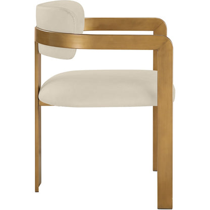Aurum Beige Vegan Leather Upholstered Dining Chair, Set of 2