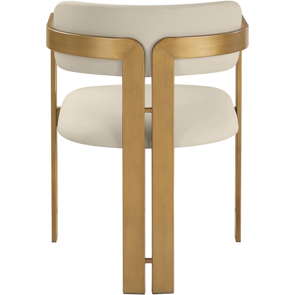 Aurum Beige Vegan Leather Upholstered Dining Chair, Set of 2