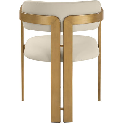 Aurum Beige Vegan Leather Upholstered Dining Chair, Set of 2