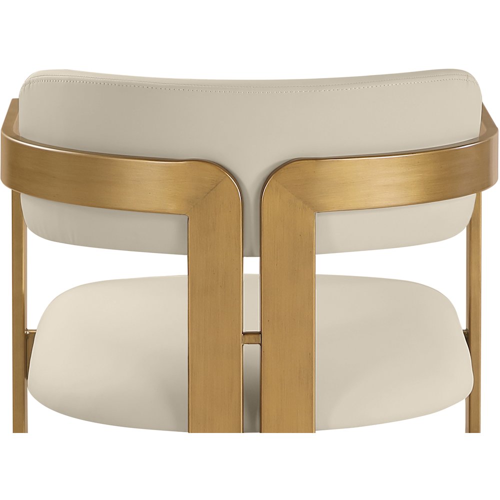 Aurum Beige Vegan Leather Upholstered Dining Chair, Set of 2