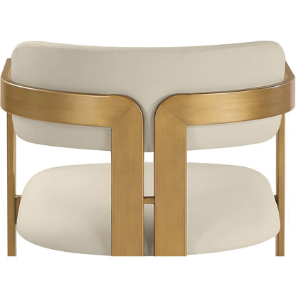 Aurum Beige Vegan Leather Upholstered Dining Chair, Set of 2