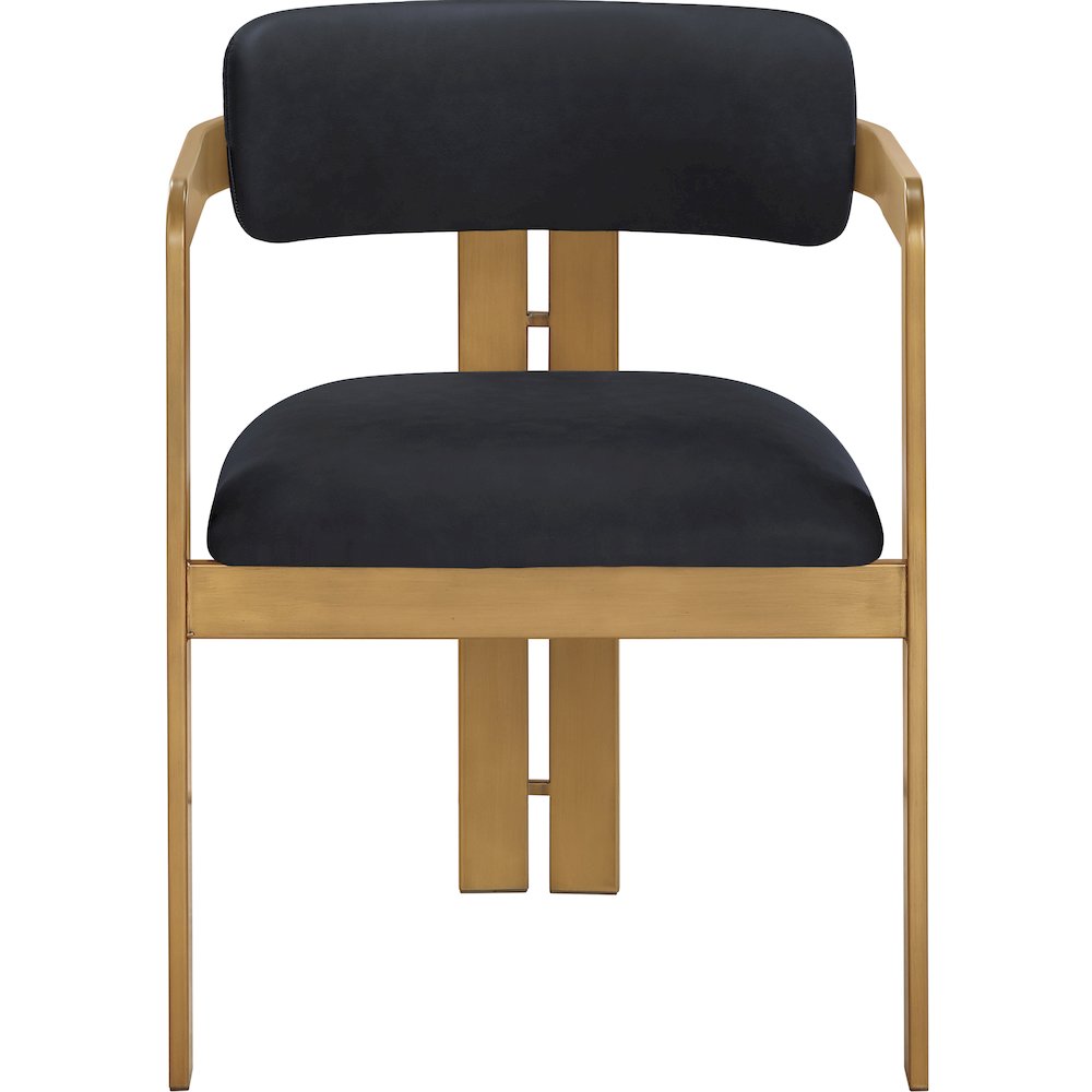 Aurum Black Vegan Leather Upholstered Dining Chair, Set of 2