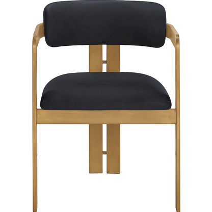 Aurum Black Vegan Leather Upholstered Dining Chair, Set of 2