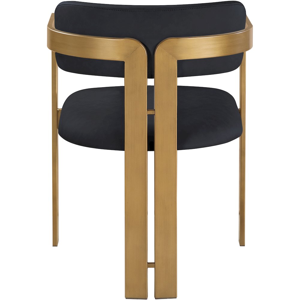 Aurum Black Vegan Leather Upholstered Dining Chair, Set of 2