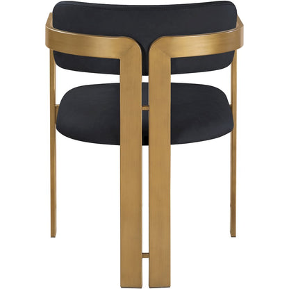 Aurum Black Vegan Leather Upholstered Dining Chair, Set of 2