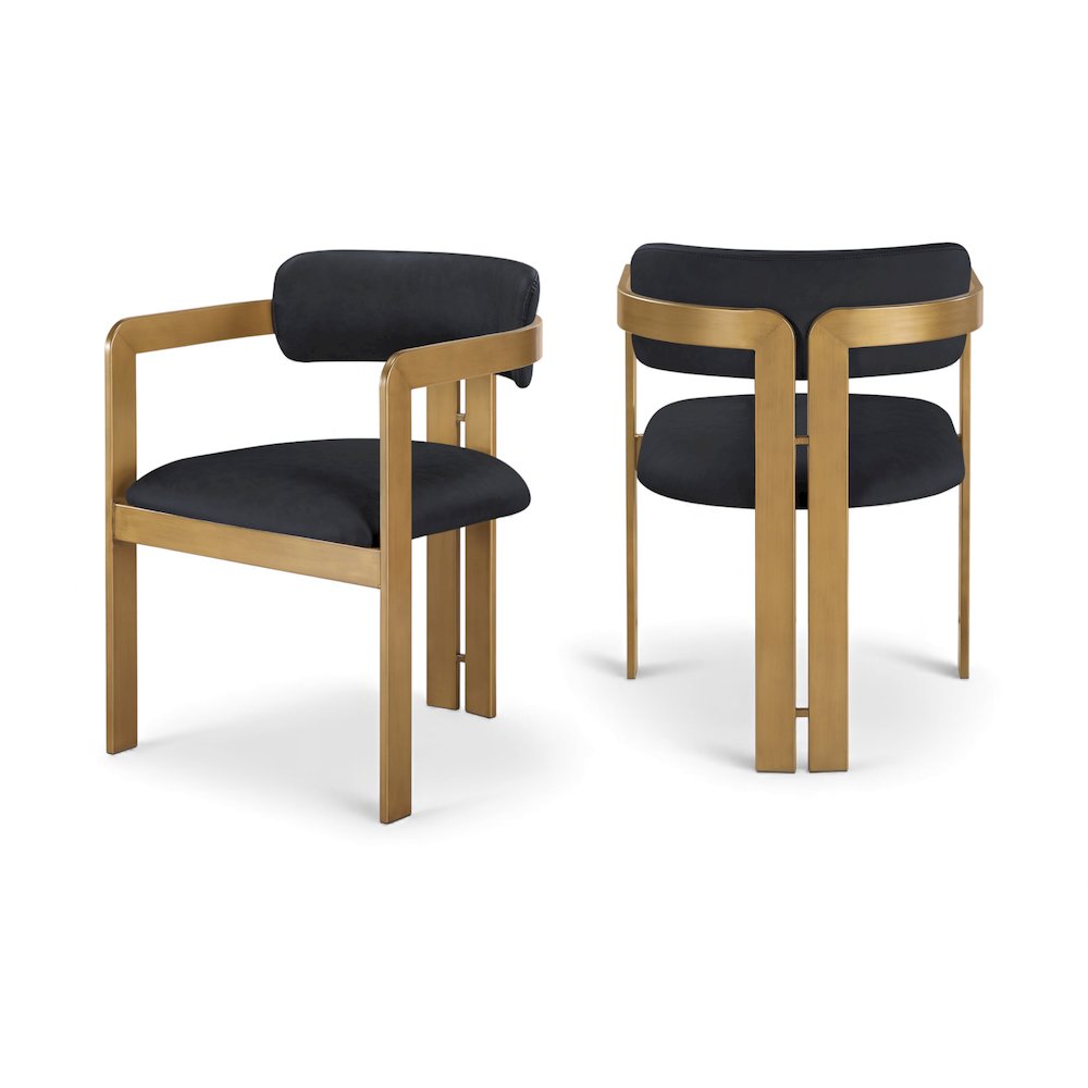 Aurum Black Vegan Leather Upholstered Dining Chair, Set of 2