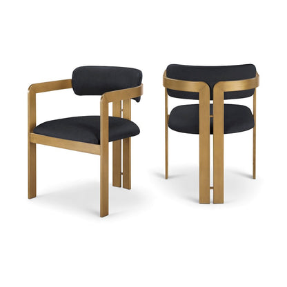 Aurum Black Vegan Leather Upholstered Dining Chair, Set of 2