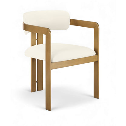 Aurum Cream Vegan Leather Upholstered Dining Chair, Set of 2