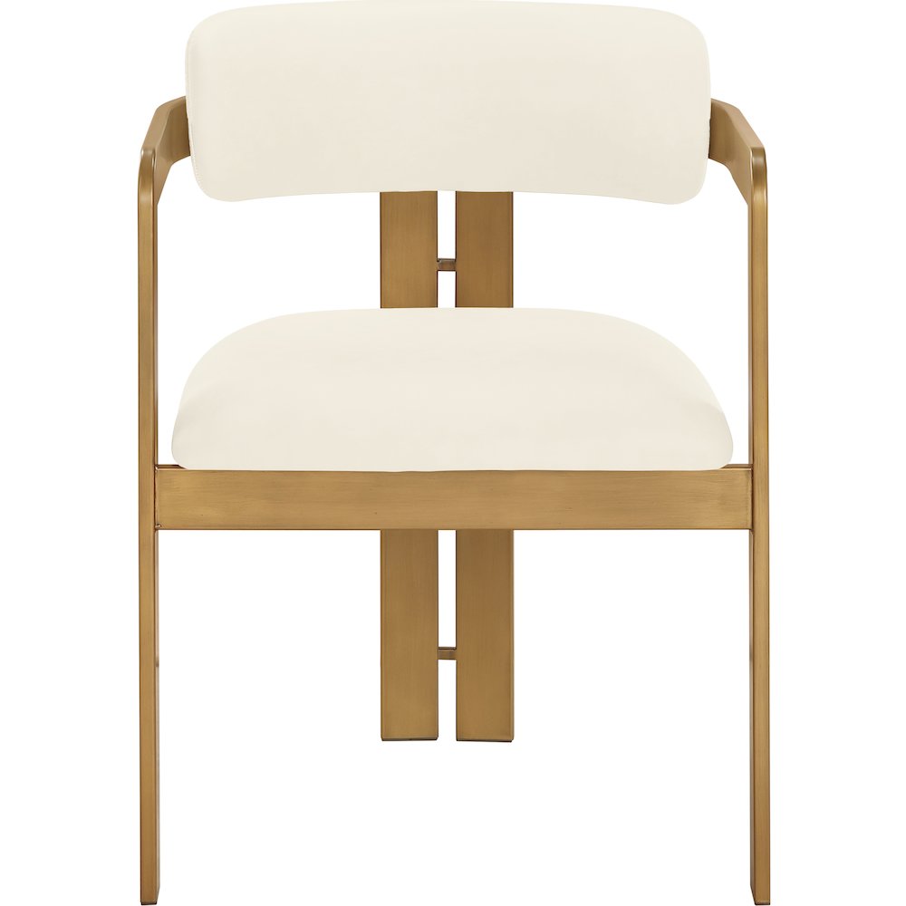 Aurum Cream Vegan Leather Upholstered Dining Chair, Set of 2