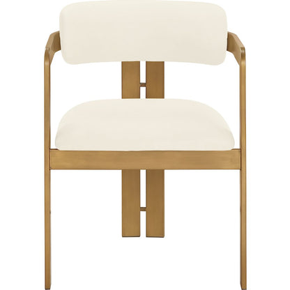 Aurum Cream Vegan Leather Upholstered Dining Chair, Set of 2