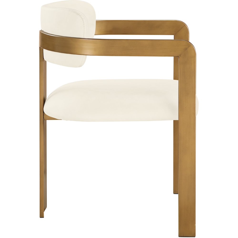 Aurum Cream Vegan Leather Upholstered Dining Chair, Set of 2