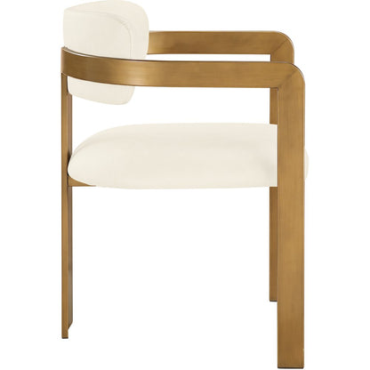 Aurum Cream Vegan Leather Upholstered Dining Chair, Set of 2