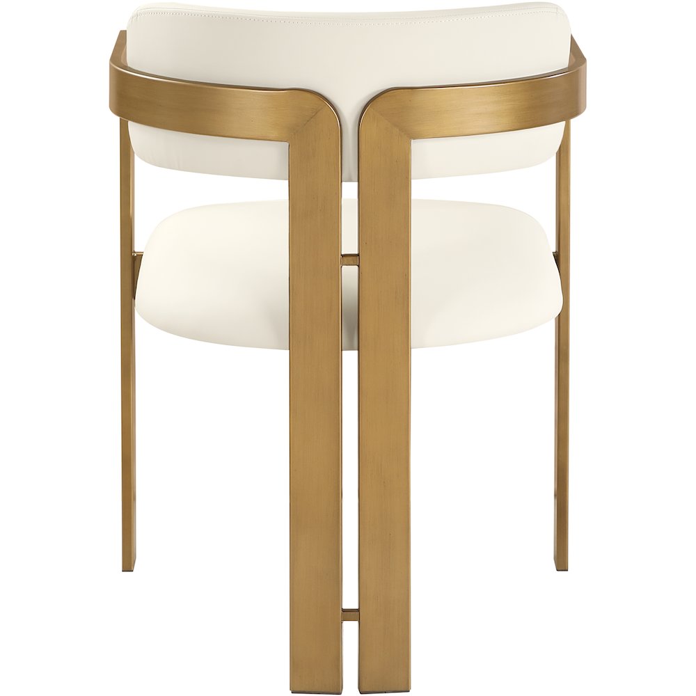 Aurum Cream Vegan Leather Upholstered Dining Chair, Set of 2