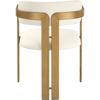 Aurum Cream Vegan Leather Upholstered Dining Chair, Set of 2