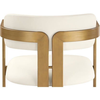 Aurum Cream Vegan Leather Upholstered Dining Chair, Set of 2