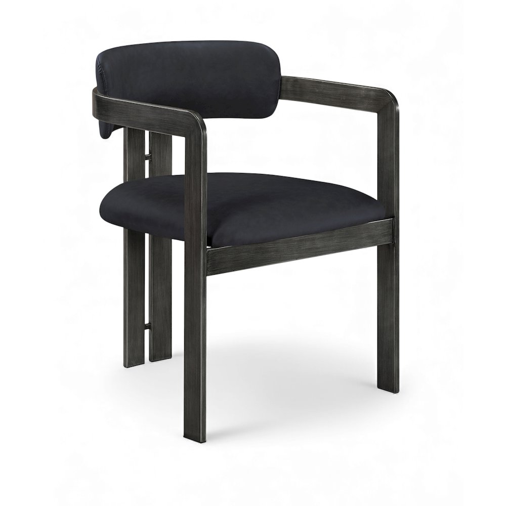 Aurum Black Vegan Leather Upholstered Dining Chair, Set of 2