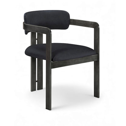 Aurum Black Vegan Leather Upholstered Dining Chair, Set of 2