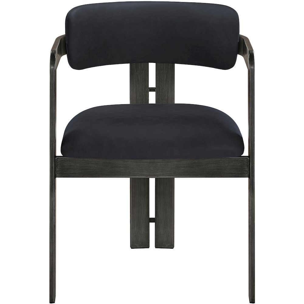 Aurum Black Vegan Leather Upholstered Dining Chair, Set of 2