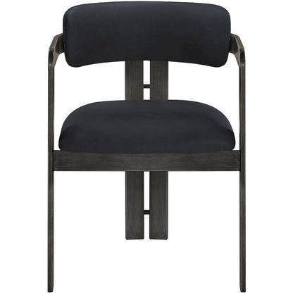 Aurum Black Vegan Leather Upholstered Dining Chair, Set of 2