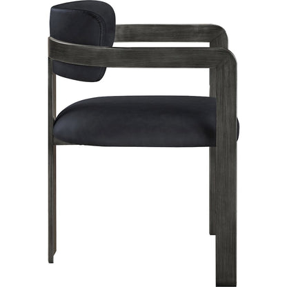 Aurum Black Vegan Leather Upholstered Dining Chair, Set of 2