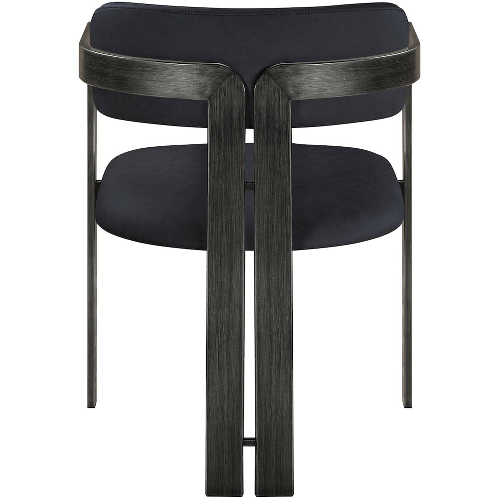 Aurum Black Vegan Leather Upholstered Dining Chair, Set of 2