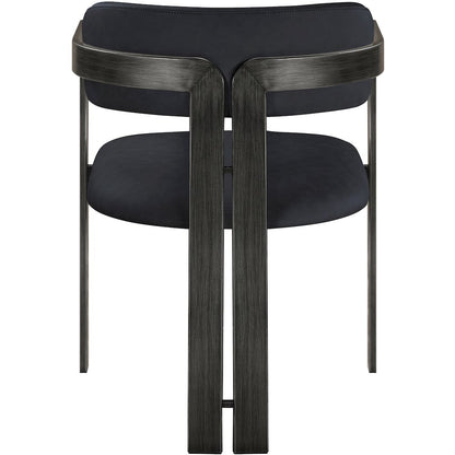 Aurum Black Vegan Leather Upholstered Dining Chair, Set of 2