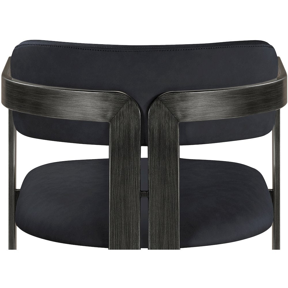 Aurum Black Vegan Leather Upholstered Dining Chair, Set of 2