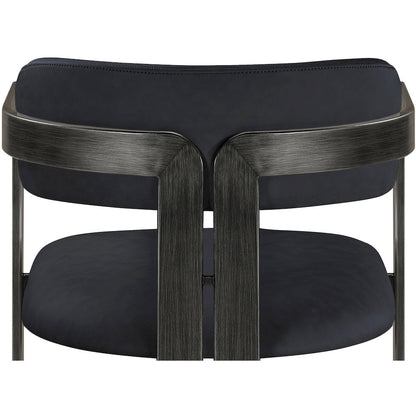 Aurum Black Vegan Leather Upholstered Dining Chair, Set of 2