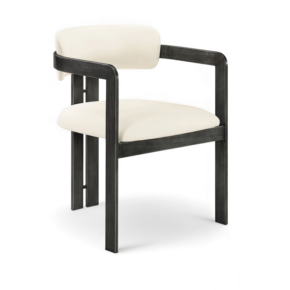 Aurum Cream Vegan Leather Upholstered Dining Chair, Set of 2