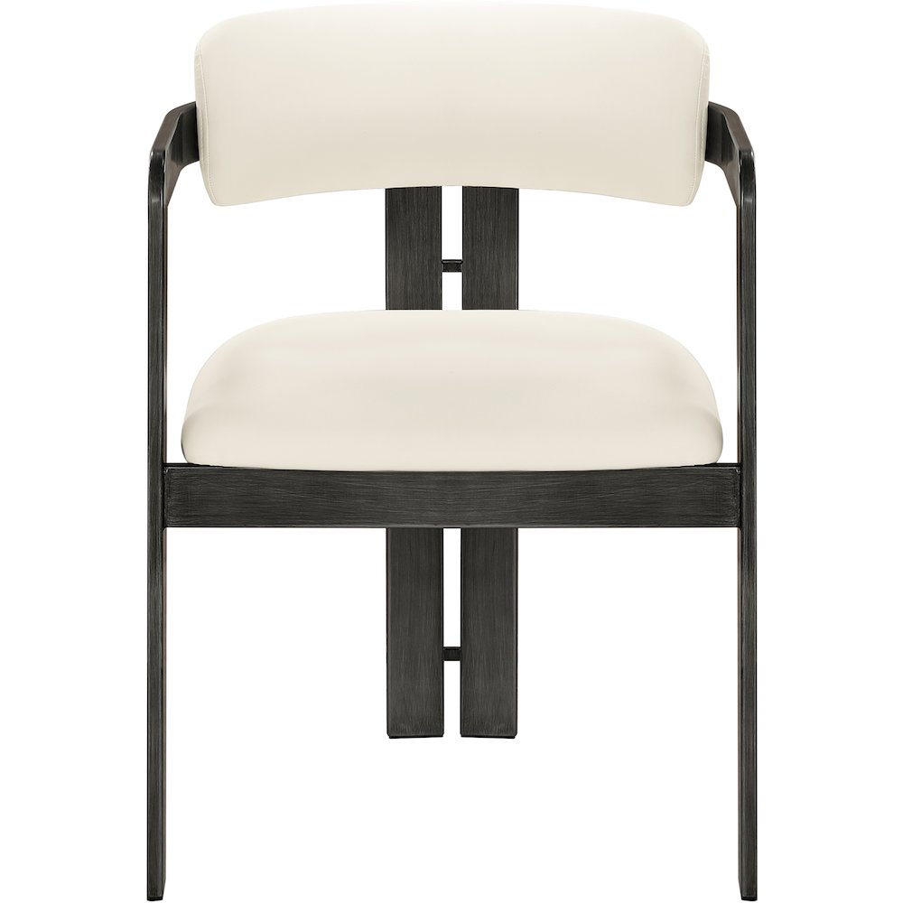 Aurum Cream Vegan Leather Upholstered Dining Chair, Set of 2