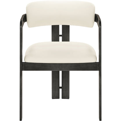 Aurum Cream Vegan Leather Upholstered Dining Chair, Set of 2