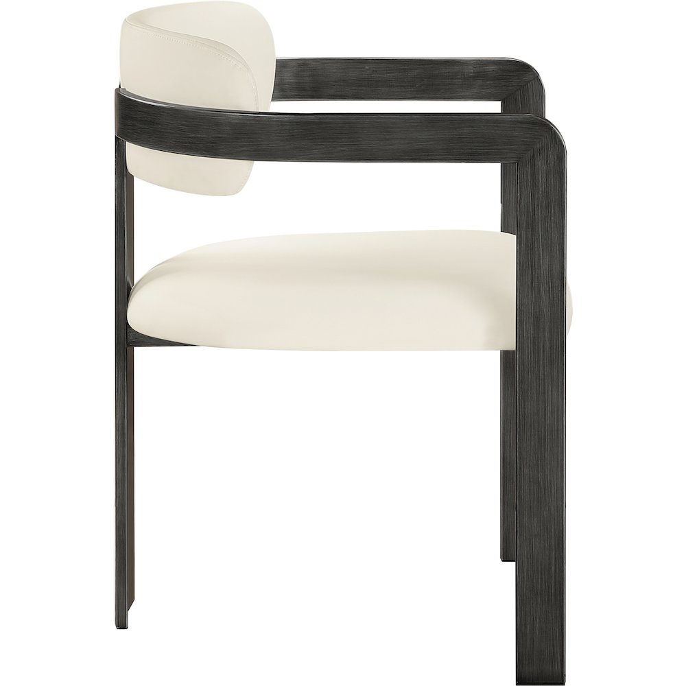 Aurum Cream Vegan Leather Upholstered Dining Chair, Set of 2