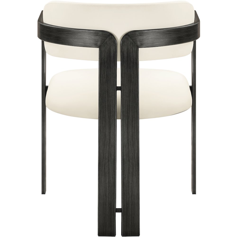 Aurum Cream Vegan Leather Upholstered Dining Chair, Set of 2