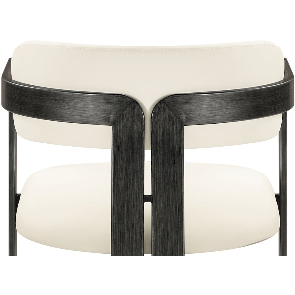Aurum Cream Vegan Leather Upholstered Dining Chair, Set of 2