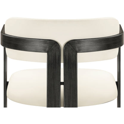 Aurum Cream Vegan Leather Upholstered Dining Chair, Set of 2