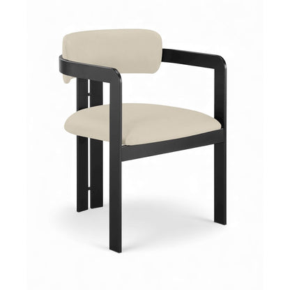Aurum Beige Vegan Leather Upholstered Dining Chair, Set of 2