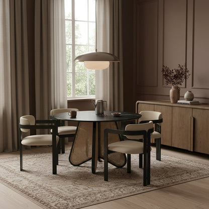 Aurum Beige Vegan Leather Upholstered Dining Chair, Set of 2