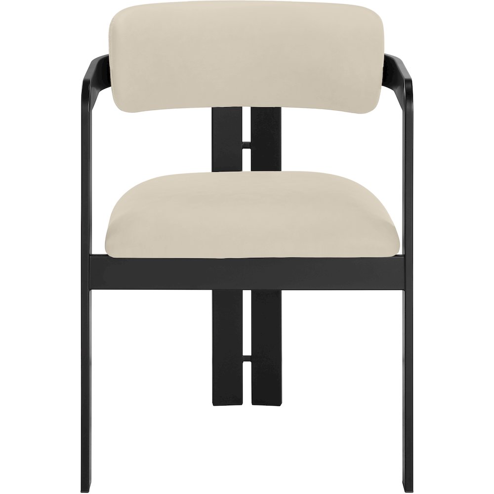 Aurum Beige Vegan Leather Upholstered Dining Chair, Set of 2