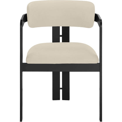 Aurum Beige Vegan Leather Upholstered Dining Chair, Set of 2