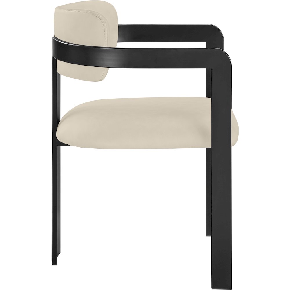 Aurum Beige Vegan Leather Upholstered Dining Chair, Set of 2