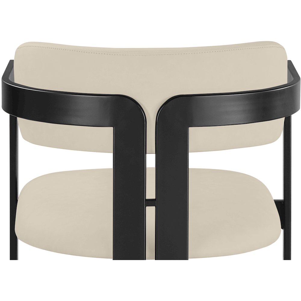 Aurum Beige Vegan Leather Upholstered Dining Chair, Set of 2