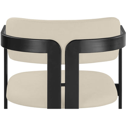 Aurum Beige Vegan Leather Upholstered Dining Chair, Set of 2