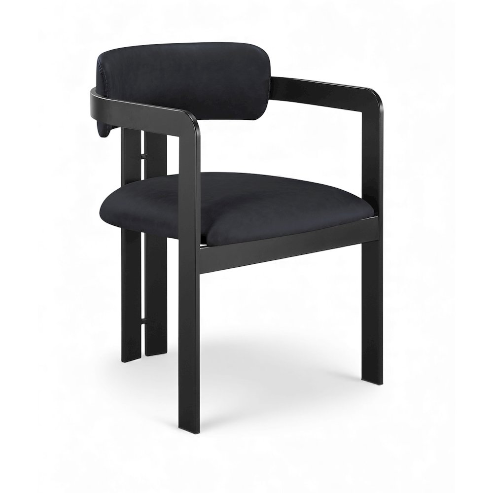 Aurum Black Vegan Leather Upholstered Dining Chair, Set of 2