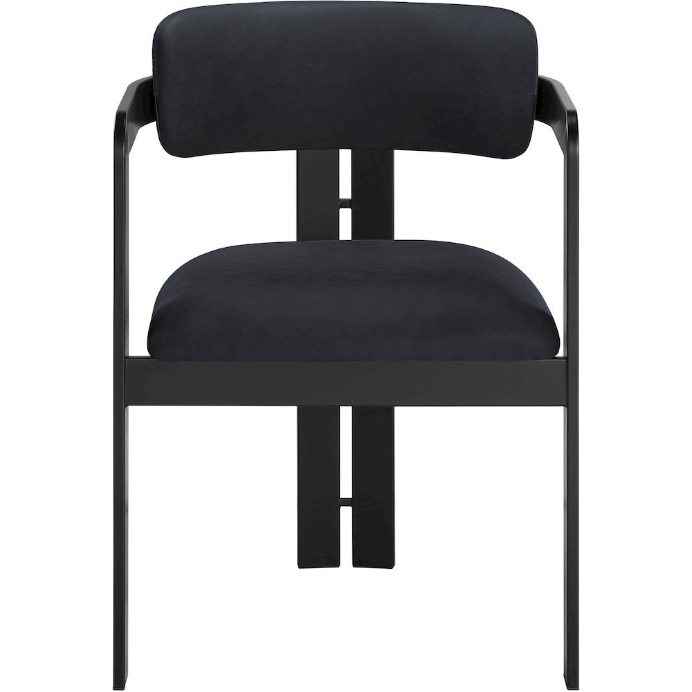 Aurum Black Vegan Leather Upholstered Dining Chair, Set of 2