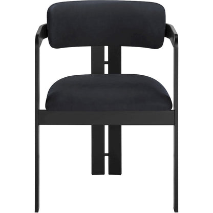 Aurum Black Vegan Leather Upholstered Dining Chair, Set of 2