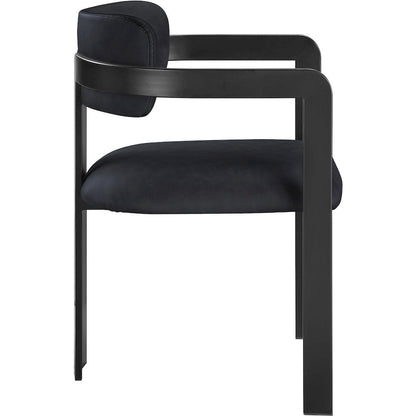 Aurum Black Vegan Leather Upholstered Dining Chair, Set of 2
