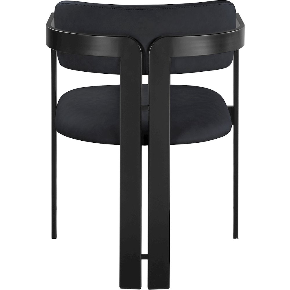 Aurum Black Vegan Leather Upholstered Dining Chair, Set of 2