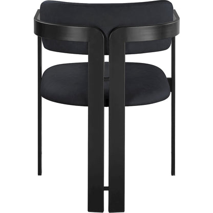 Aurum Black Vegan Leather Upholstered Dining Chair, Set of 2